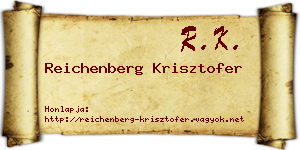 Reichenberg Krisztofer névjegykártya
